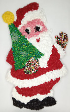 Christmas Santa Popcorn Melt Kage Plastic Wall Hanging Vintage Holiday Decor picture