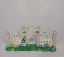 Hoppy Hollow Easter Village Welcome Gate 2003 Bunny Rabbits picture