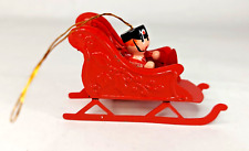 Russ Berrie Antique Christmas Ornament Metal Holiday Toy Soldier Sleigh Vintage picture