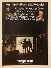 1979 Wrangler Boots VTG 1970s PRINT AD Good Pair - Old West & New Traditions picture