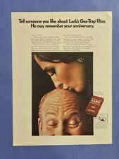 1969 Vintage Print Ad Lark Cigarettes Wife Kissing Husband Head Anniversary picture