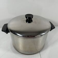 Revere Ware 6 Qt Stock Pot Stainless Tri-Ply Bottom W/ Lid - 96h Clinton USA picture