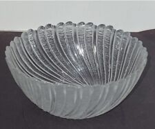 Vintage Arcoroc Seabreeze Clear Glass Swirl Bowl, 5.5 Inch Wide.  Made in France picture