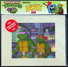 Teenage Mutant Ninja Turtle TMNT Original Animation Cel w/ COA Don & Raph picture