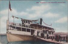Steamboat on Lake. Yellowstone National Park, Wyoming Unposted Postcard picture