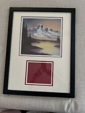 JSA Certified Bob Ross Autograph/Painting. Very Rare Auto With “Happy Painting” picture