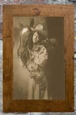Charming... Cowgirl Posing with Horse , Pistol ... Antique 5x7 Photo Print picture