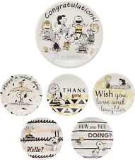 PEANUTS Snoopy Message Series Large Plate Medium Plate Set of 6 Made in Japan picture