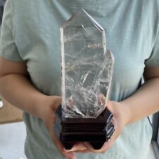 ALL 2.27LB Natural Clear Smoky Quartz Obelisk Crystal Double Point Healing D800 picture