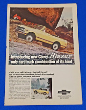 1969 CHEVY BLAZER 4x4 ORIGINAL COLOR PRINT AD CHEVROLET CLASSIC GM (LOT P-51) picture