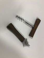 Mid Century Vintage Corkscrew Can Opener Japan Wood Handle Lot Q1 picture