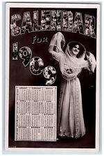 1908 Pretty Woman Calendar Large Letters Rossville Indiana IN Antique Postcard picture
