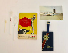 Trans World Airlines TWA vintage drink stirs Spain book postcard luggage tag lot picture