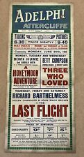 Vintage Playbill Poster 1932 Adelphi Theatre Attercliffe Sheffield Last Flight picture