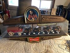 Vintage Budweiser Beer Champion Clydesdale Horse Team Hanging Lighted Sign picture