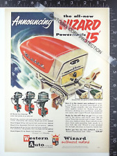 1957 ADVERTISING - Western Auto Wizard outboard boat motor Powermatic 5 10 15 25 picture