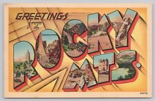 Rocky Mountains Colorado, Large Letter Greetings, Vintage Postcard picture
