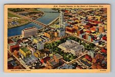 Columbus OH-Ohio, Capitol Square, Antique c1948 Vintage Souvenir Postcard picture