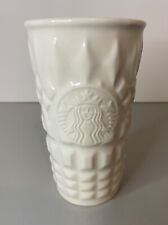 Starbucks White Quilted Ceramic Cup Mug travel Tumbler without Lid 10 oz 2014 picture