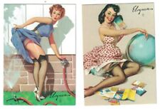 2 1993 GIL ELVGREN'S CALENDAR PINUPS SEXY GIRLS COMIC IMAGES TRADING CARD picture