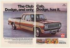 1974 Dodge Club Cab Pickup Truck Only Dodge Has It 2-Page Ad picture