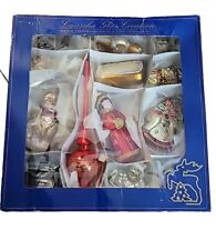 Lauscha Glas Creation Christmas Set Of 12 Ornaments + Tree Topper RARE  picture
