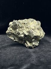 990g Natural Raw Pyrite Crystal Quartz Cluster Mineral Specimen 4”—Peru picture