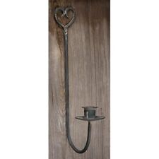 New Primitive Farmhouse Early AGED TAPER CANDLE HOLDER WALL SCONCE Heart Hanger picture