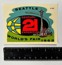 Vintage Original Seattle World's Fair 1962 Travel Decal - Century 21 Exposition picture