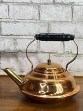 Vintage CG Copper Kettle/Pot Wooden Handle w/Brass Arms/Spout USA picture