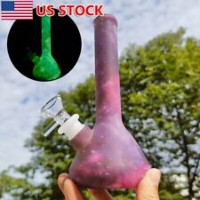 7 inch Silicone Hookah Water Pipe Starry Sky Smoking Bong Glow in the Dark Bowl picture