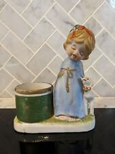 1978 Vintage Jasco Little Luvkins Christmas Angel Blonde Candle Holder w/ Lamb  picture