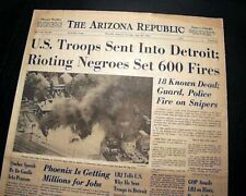 DETROIT 12th Street RIOT African Americans vs. Police Department 1967 Newspaper picture