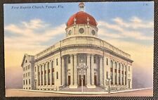 Vintage Linen Postcard First Baptist Church, Tampa FL picture