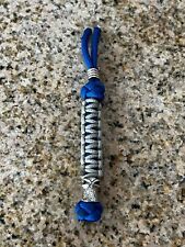 Silver Metal Ninja Braided Blue And Gray Two Bead Paracord Pocket Pal picture