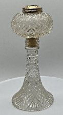 Antique American Brilliant Period Cut Glass Oil Lamp RARE Lantern 9-1/4'' picture