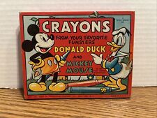 (VTG) 1946 Walt Disney Donald Duck Mickey Mouse Transogram Crayon Box Tin picture