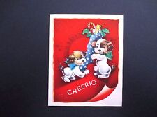 #K829- Vintage Unused 1940's Xmas Greeting Card Pair of Dogs & Stocking Cheerio picture