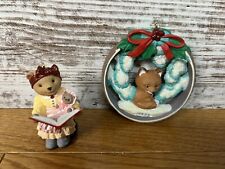 Keepsake Ornaments Vintage 1993 Handcrafted Lot Of 2 picture