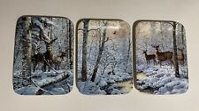 3 Bradford Exchange Winter Retreat Plates By Artist Persis Clayton Weirs picture