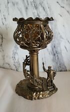 Vintage Lamplighter Candle Holder Votive Gold/Copper-Toned Lighthouse picture