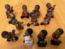 Vintage Jazz Band Figurines 2 Inches Tall  Resin Black Boy Musician New Orleans picture
