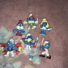Vintage Peyo Schleich Smurf Lot (7) - Made In Hong Kong picture