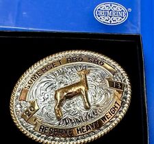 SOMERSET PA PRO SHOW LAMB 2014 RESERVE  HEAVYWEIGHT TROPHY DOUBLE S  BELT BUCKLE picture