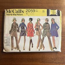 1960s McCall's 2059 Misses & Junior Coat Jumper Dress Size 14 Bust 36 picture