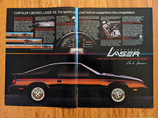 1983 Chrysler Laser XE Sportscar Car VTG Vintage Print Ad 2 pages  picture