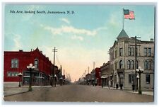 Jamestown North Dakota Postcard 5th Avenue Looking South c1913 Vintage Antique picture