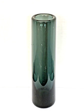 Holmegaard 1960 Per Lutken Danish Blown Glass Vase signed blue gray smoke 9.25