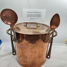 HTF DEHILLERIN Hammered Copper Soup Pot Bronze Handle 11