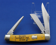 Boker Plus Yellow Handle Stockman Pocket Knife with Punch (NOS) Psalm 23:1 picture